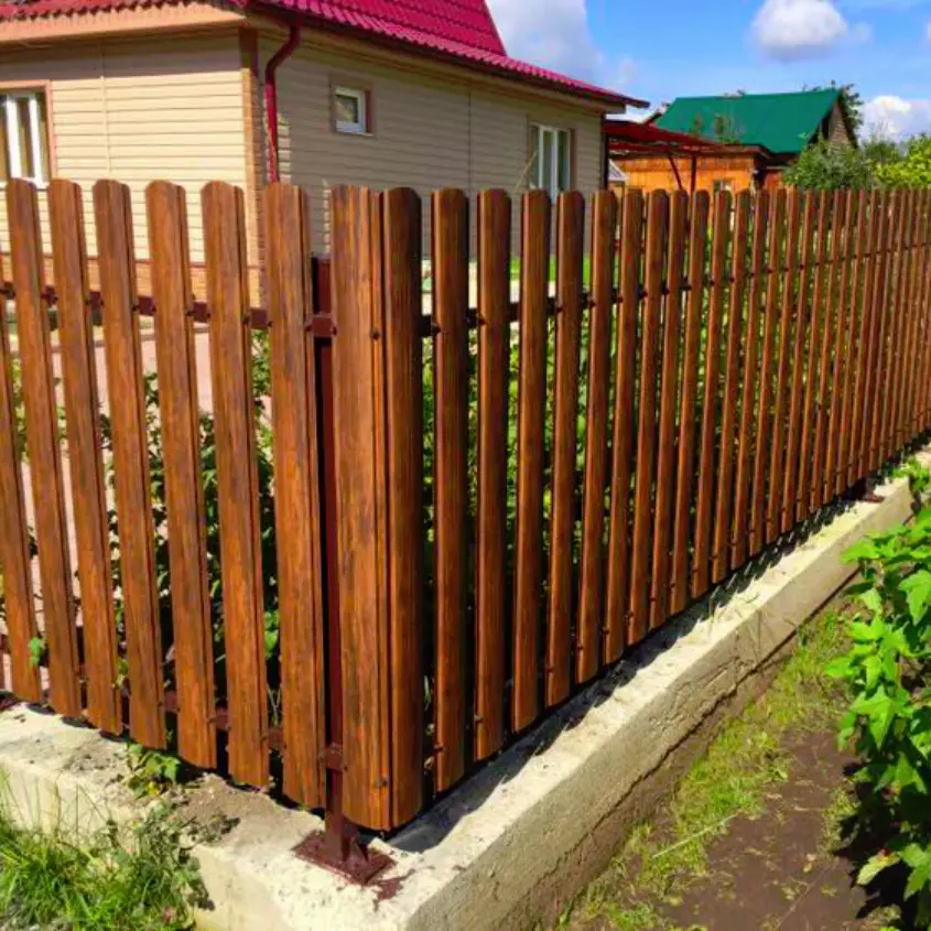 Фото 1 Штакетник фигурный Темный Каштан 3D Принтек двусторонний