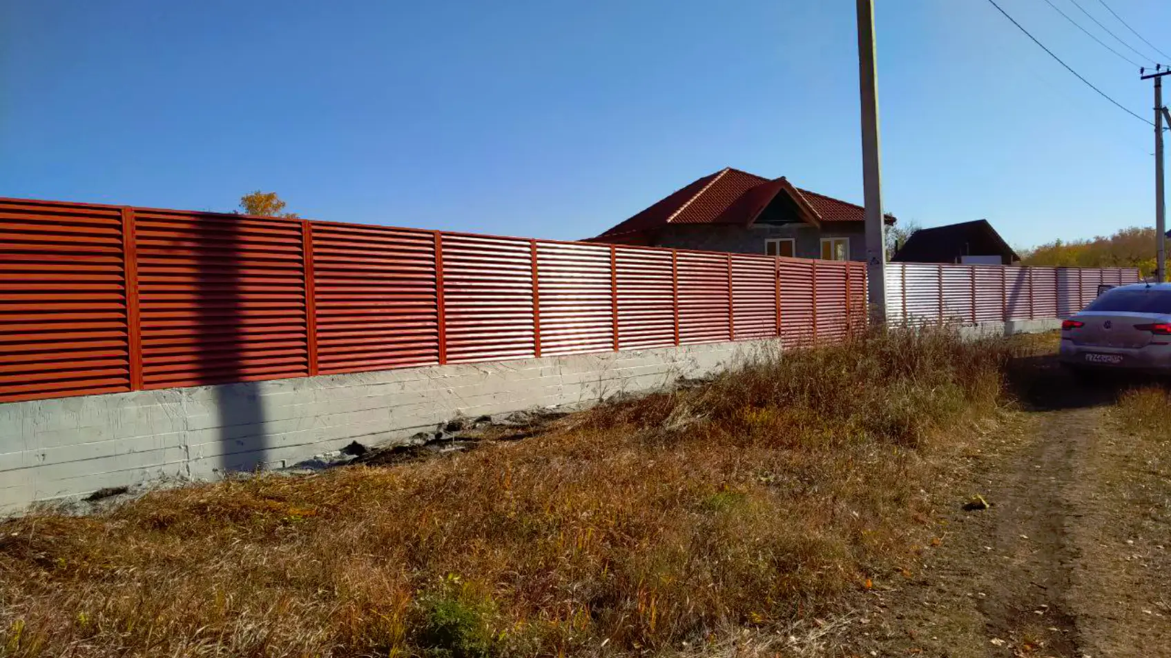 Фото 4 забор жалюзи Еврожалюзи RAL8004 Терракотовый