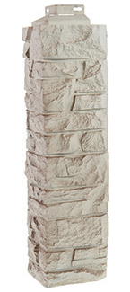 Угол наружный Скала Мелованный белый  471*145 фото Центр Металлокровли