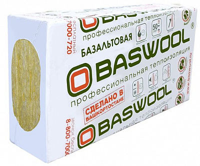 Плиты теплоизоляционные BASWOOL Лайт-45 (1200*600*50 мм) 4,32 кв.м., 0,216 м3 фото Центр Металлокровли