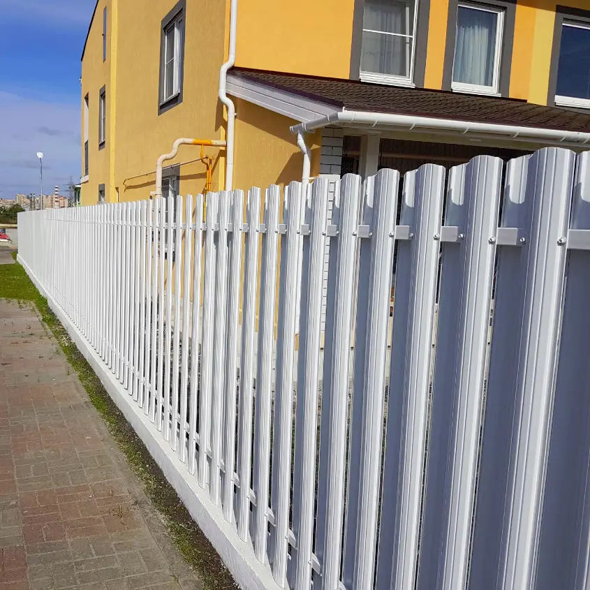 Фото 2 палисадник штакетник Полукруглый RAL9003 Белый двусторонний