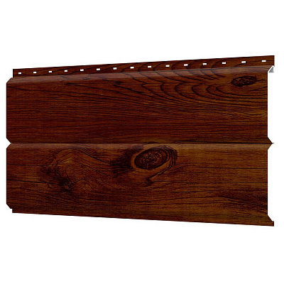 Сайдинг металлический ЕВРО-БРУС под брус дерево Каштан Printech Корея фото Центр Металлокровли