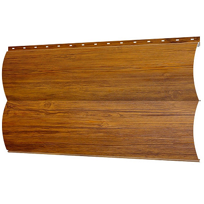 Сайдинг металлический Блок-Хаус под бревно дерево Орех 3D Printech Корея фото Центр Металлокровли