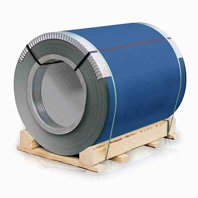 Рулон стали полиэстер RAL5005 Синий Сигнал 0.45х1250мм закрытый