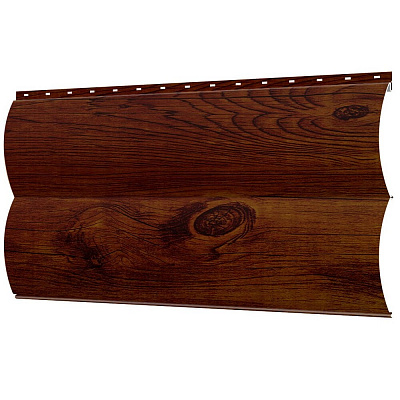 Сайдинг металлический Блок-Хаус под бревно дерево Каштан Printech Корея фото Центр Металлокровли