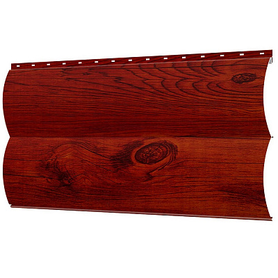 Сайдинг металлический Блок-Хаус под бревно Каштан Красный Printech Корея фото Центр Металлокровли