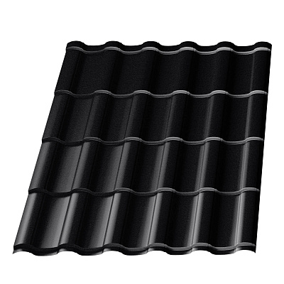 Металлочерепица Арарат RAL 9005 Черный СТАЛЬНОЙ БАРХАТ