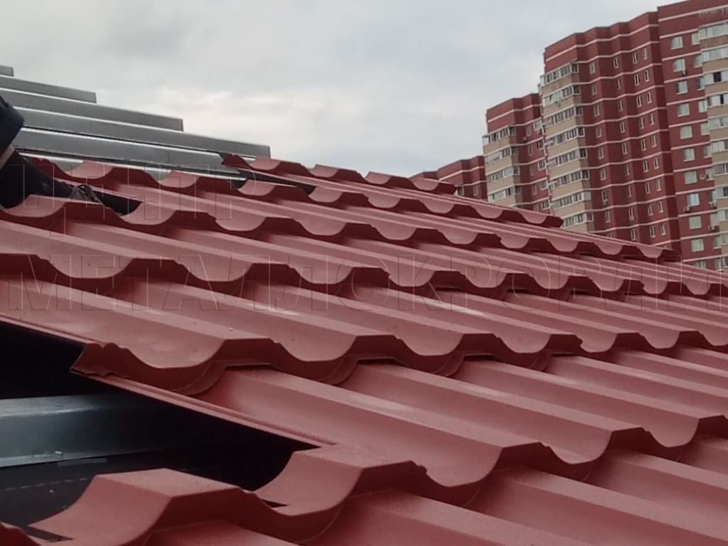 Металлочерепица Геркулес 8004 терракотовый Стальной Бархат от Центра Металлокровли в Набережных Челнах