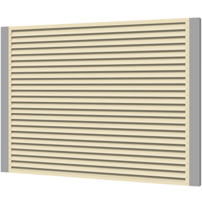 Секция забора жалюзи из ламелей жалюзи ЭКО-Z RAL1015 Слоновая Кость с металлическими столбами