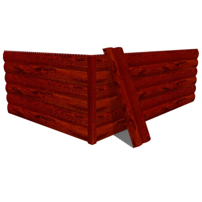 Фото сайдинга металлического (металлосайдинга) Блок-Хаус под бревно с покрытием Printech (Корея) дерево Каштан Красный для фасада дома