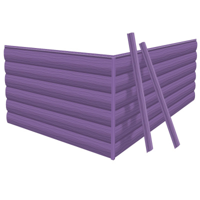 Фото сайдинга металлического (металлосайдинга) царьсайдинга Бревно Рубленое 4Д RAL4005 Сиреневый для фасада дома