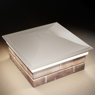 Колпак Монблан Бежевый на столб 2х2 кирпича c подсветкой фото 3