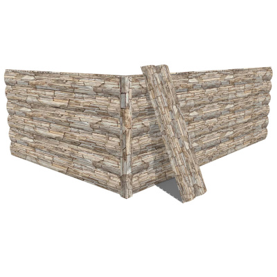 Фото сайдинга металлического (металлосайдинга) Блок-Хаус под бревно с покрытием Printech (Корея) Камень Серый для фасада дома