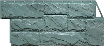 Фасадная панель FINEBER Камень Крупный Серо-Зеленый 1080*452
