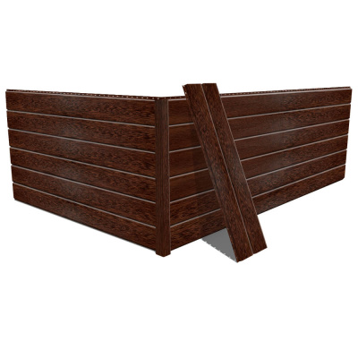 Фото сайдинга металлического (металлосайдинга) Евро-Брус под брус с покрытием Printech (Корея) дерево Дуб Мореный для фасада дома