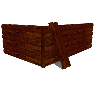 Фото сайдинга металлического (металлосайдинга) Блок-Хаус под бревно с покрытием Printech (Корея) дерево Каштан для фасада дома