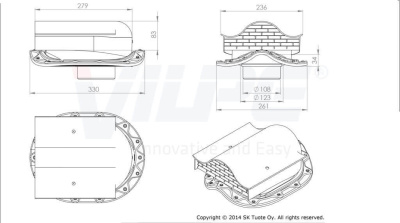 75274 Кровельный вентиль б/адаптера MUOTOKATE -KTV (коричневый) чертеж