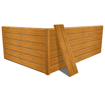 Фото сайдинга металлического (металлосайдинга) Евро-Брус под брус с покрытием Printech (Корея) дерево Тик для фасада дома