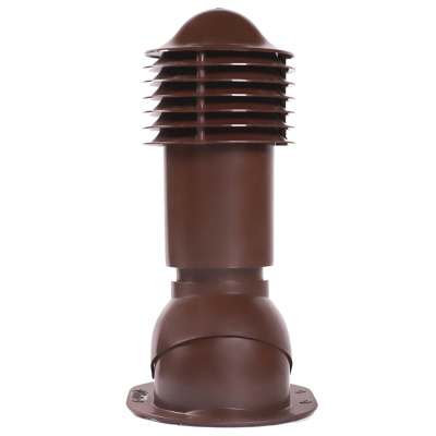 Труба вентиляционная VIOTTO d150мм h650мм для мягкой кровли RAL8017 коричневый шоколад утепленная вид спереди