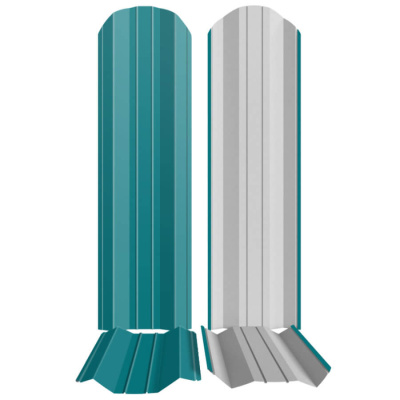 Штакетник металлический ЭКО М-образный 95мм RAL5021 Морская волна фото профиля