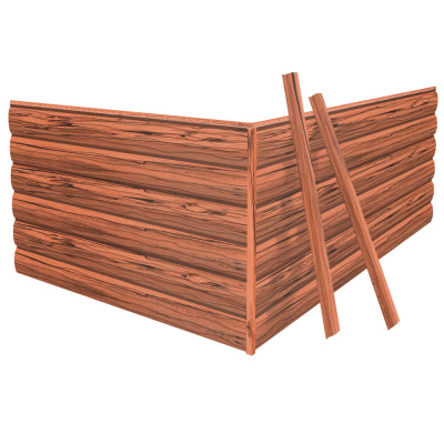 Фото сайдинга металлического (металлосайдинга) Бревно Рубленое 4Д под бревно дерево Кипарис покрытие Printech Корея для фасада дома