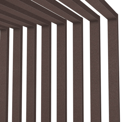 Декоративная рейка металлическая RAL8017 МАТТЕ Шоколад на стенах и потолке в сборе