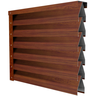 Ламель Реснички под дерево Кедр Темный 3D SteelArt двустороннего забора