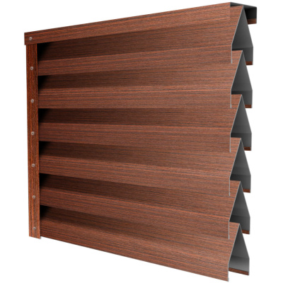 Ламель Реснички под дерево Бордовый Венге SteelArt двустороннего забора