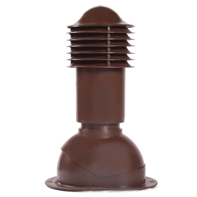 Труба вентиляционная VIOTTO d150мм h650мм для мягкой кровли RAL8017 коричневый шоколад утепленная вид сбоку