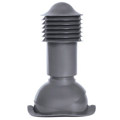 Труба вентиляционная VIOTTO d110мм h550мм для металлочерепицы RAL7024 серый графит утепленная вид сбоку