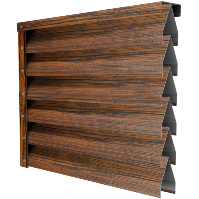 Ламель Реснички под дерево Темный Дуб 3D Принтек двустороннего забора